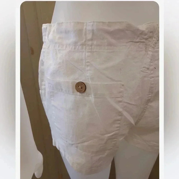 Nitrogen Luxury Linen Blend White Button Fly Shorts Size Medium - Picture 5 of 9